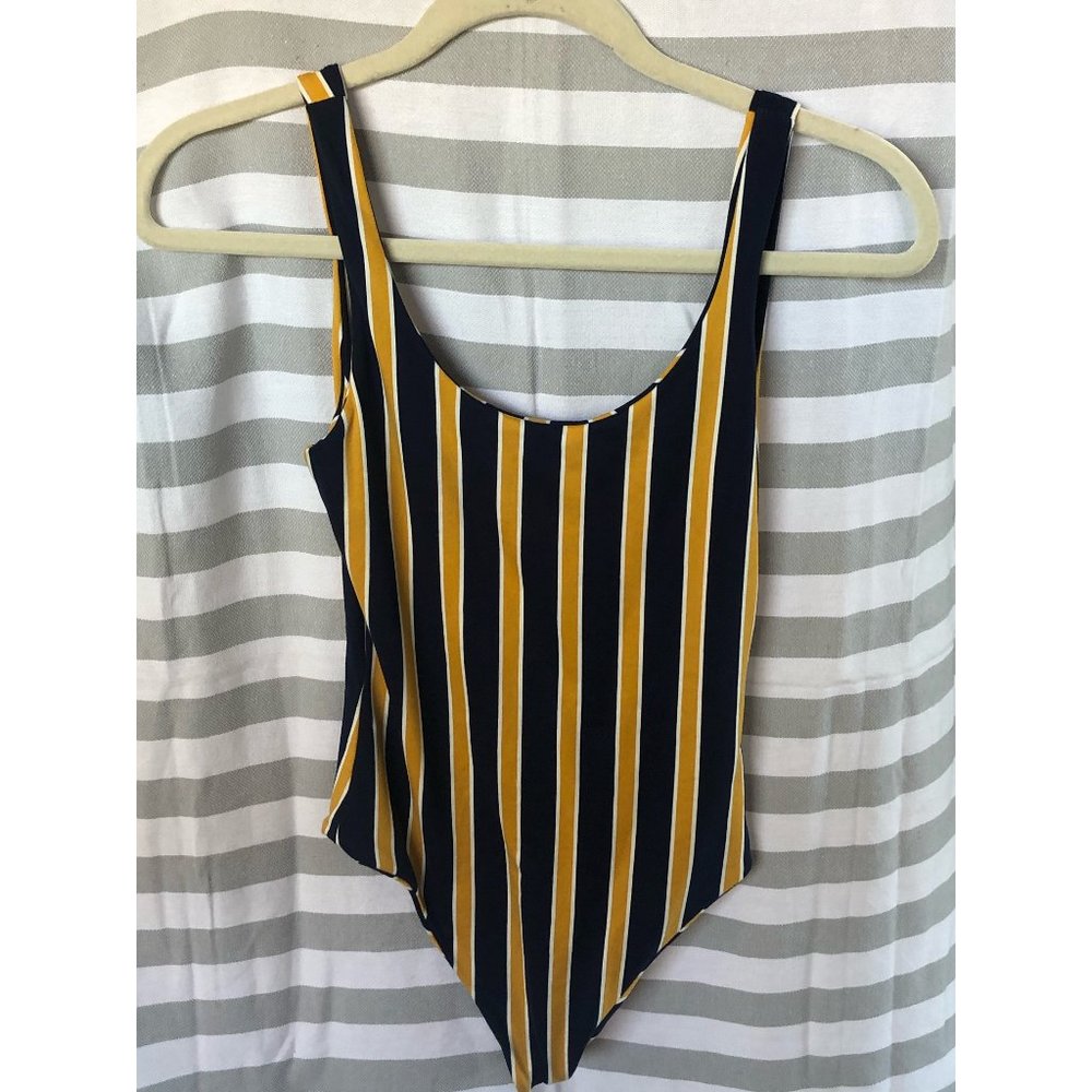 Laura's Boutique Navy & Yellow Body Suit
